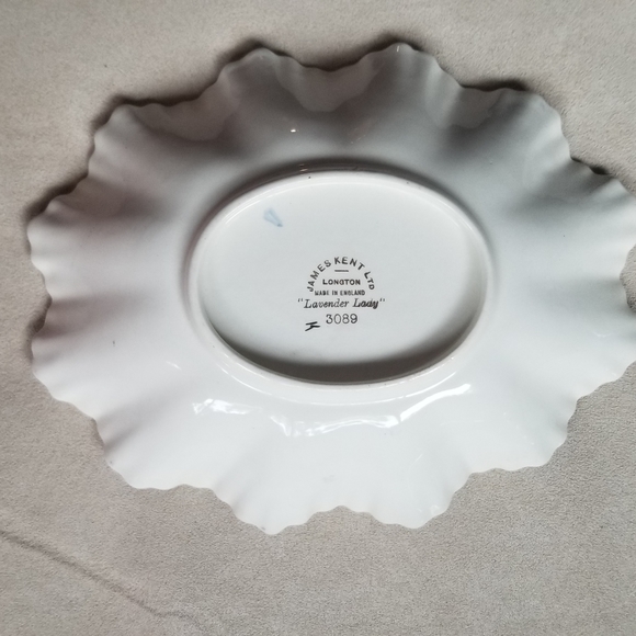 Vintage James Kent Ltd Longton England Lavender Lady Porcelain set of 3 - Picture 7 of 7